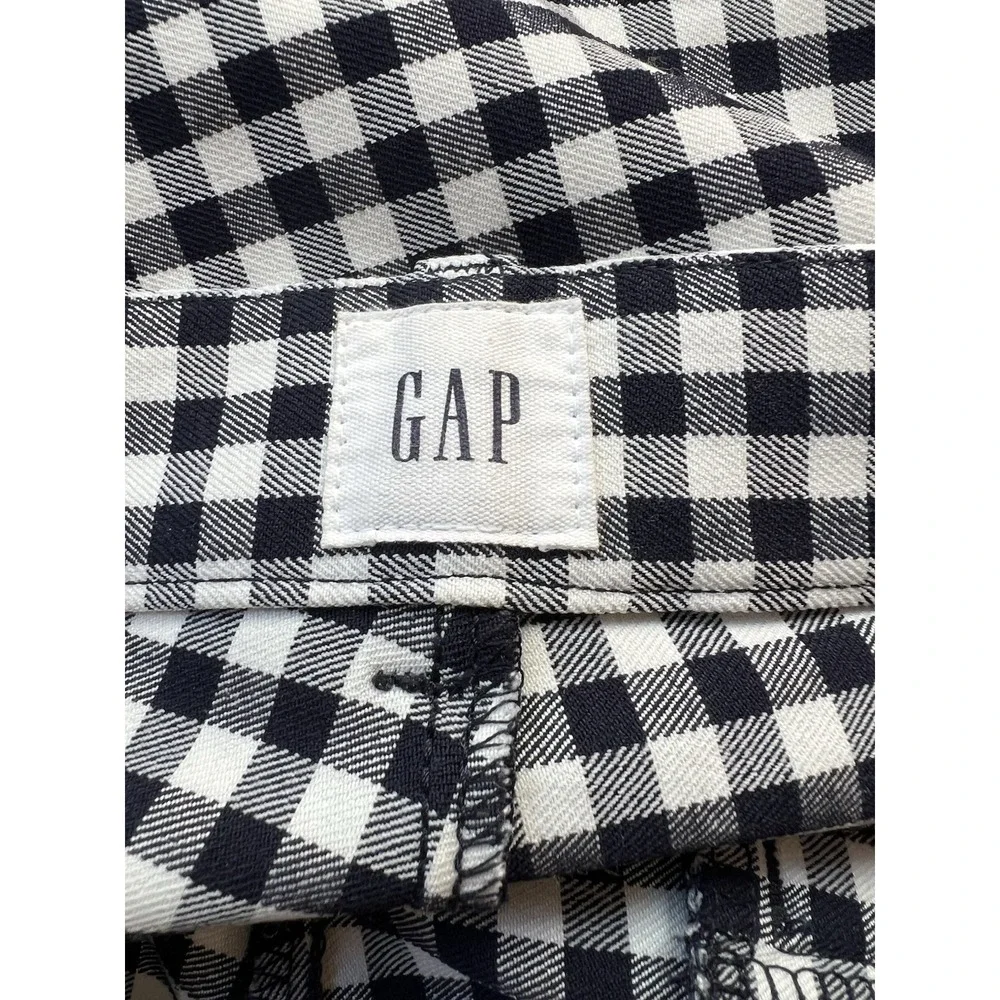 Gap Signature Skinny Ankle Pants Black &‎ White Gingham Preppy Picnic Retro